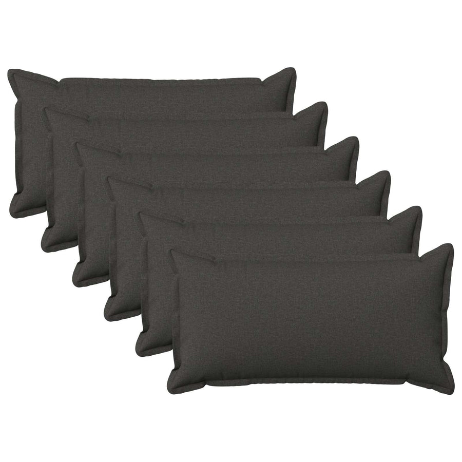 Kussensloop 6 pcs HOUTEN Donkergrijs 40 x 80 cm Faux Linnen