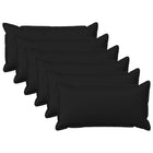 Kussensloop zwart 40 x 80 cm set van 6