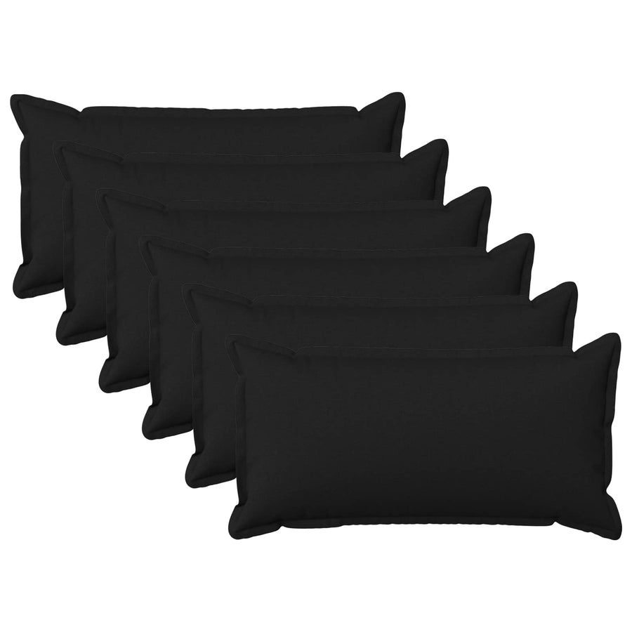 Kussensloop 6 st HOUTEN Zwart 40 x 80 cm Faux Linnen