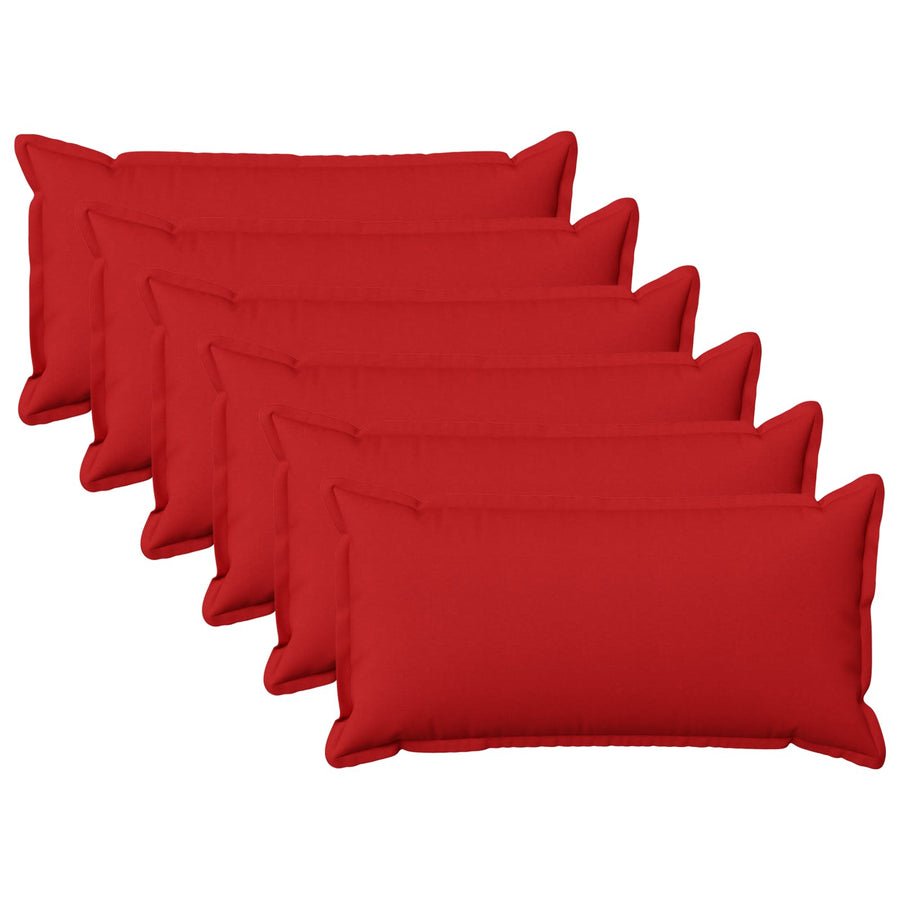 Kussensloop 6 pcs HOUTEN Rood 40 x 80 cm Faux Linnen