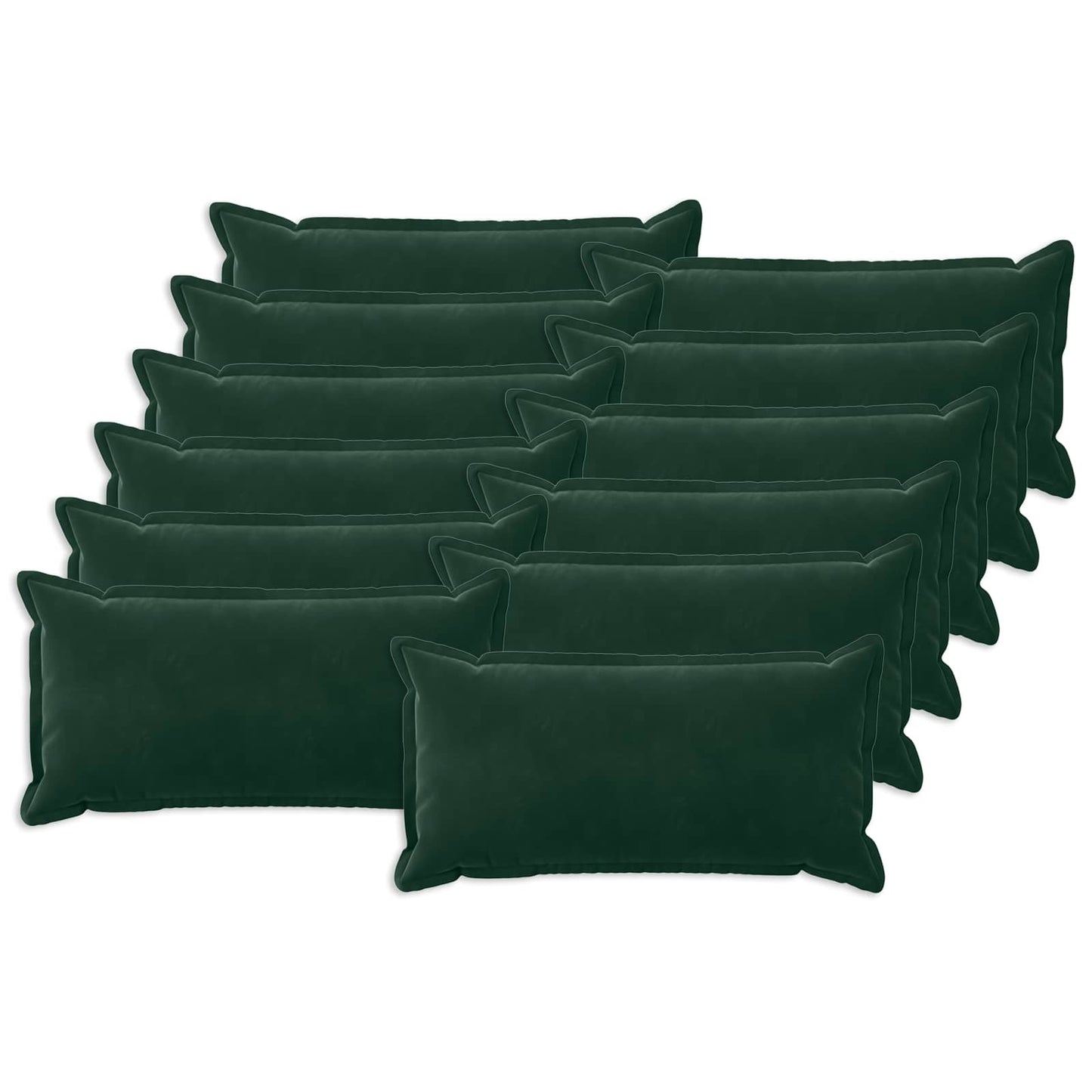 Kussensloop 12 pcs HOUTEN Donkergroen 40 x 80 cm Fluweel