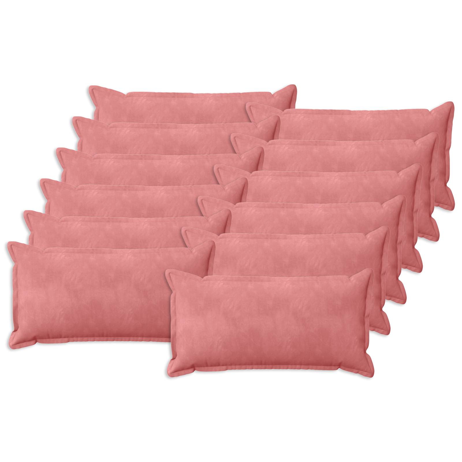Kussensloop 12 pcs HOUTEN Roze 40 x 80 cm Fluweel
