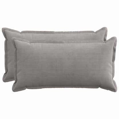 Kussensloop 2 st HOUTEN Lichtgrijs 40 x 80 cm corduroy