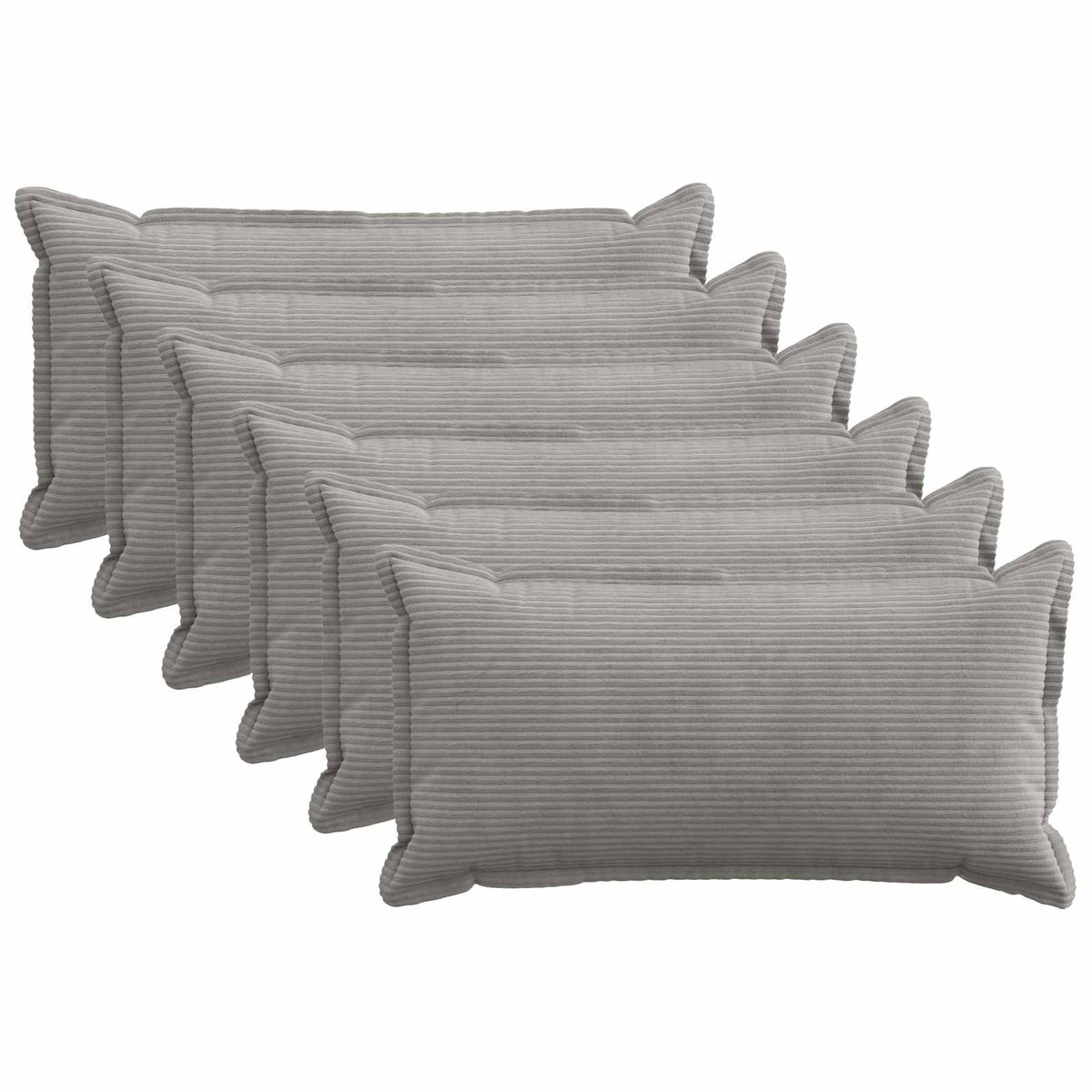 Kussensloop 6 st HOUTEN Lichtgrijs 40 x 80 cm corduroy
