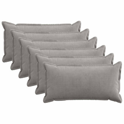 Kussensloop 6 st HOUTEN Lichtgrijs 40 x 80 cm corduroy