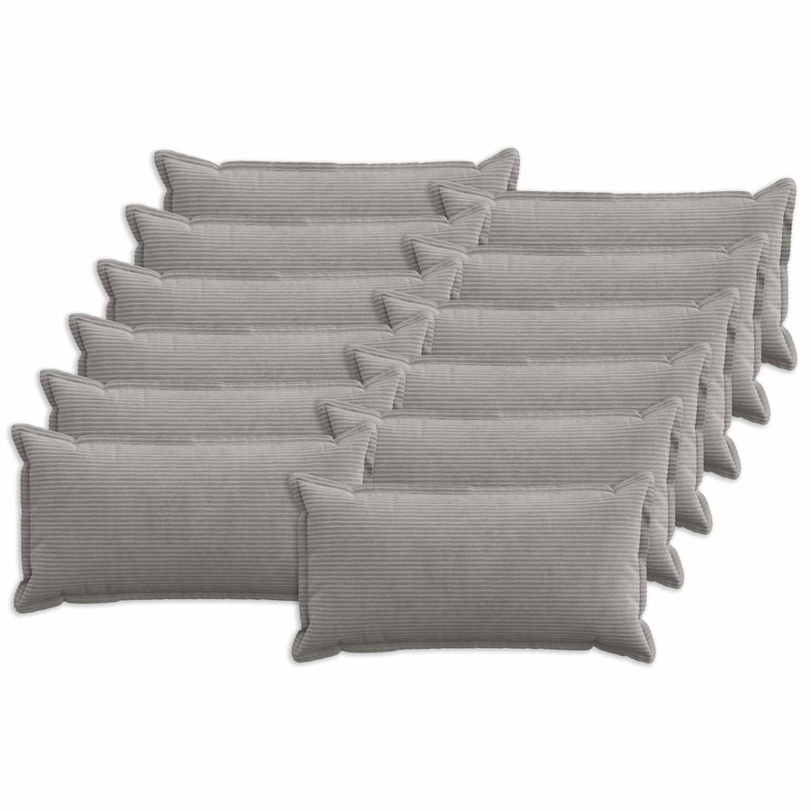 Kussensloop 12 st HOUTEN Lichtgrijs 40 x 80 cm corduroy