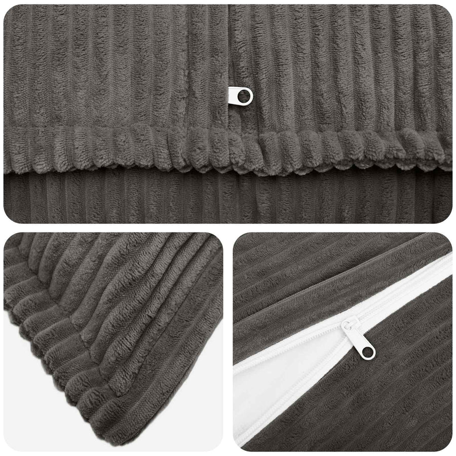 Kussensloop 6 st HOUTEN Donkergrijs 40 x 80 cm corduroy