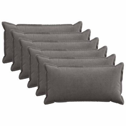 Kussensloop 6 st HOUTEN Donkergrijs 40 x 80 cm corduroy