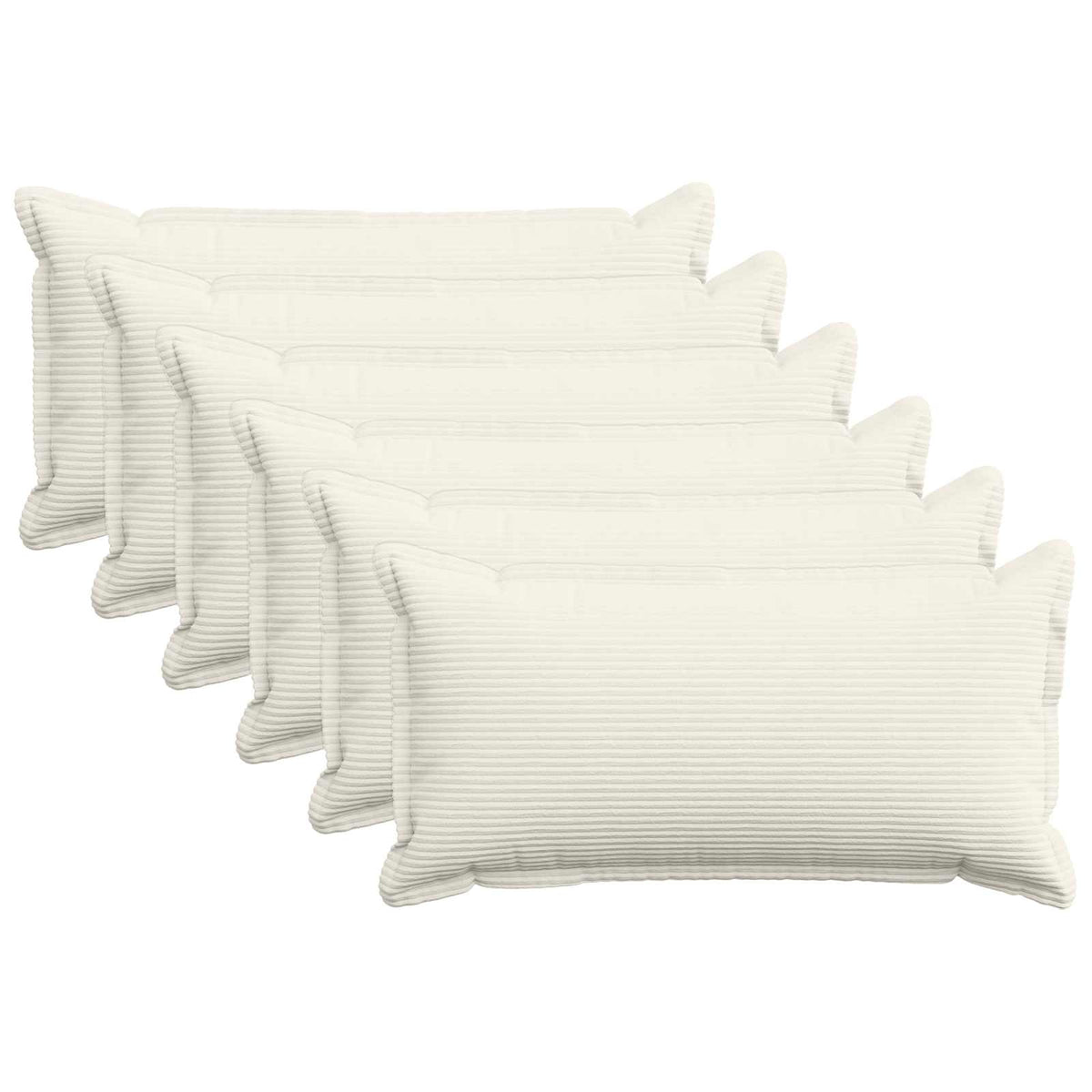 Kussensloop 6 st HOUTEN Crèmekleurig 40 x 80 cm corduroy