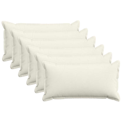 Kussensloop 6 st HOUTEN Crèmekleurig 40 x 80 cm corduroy