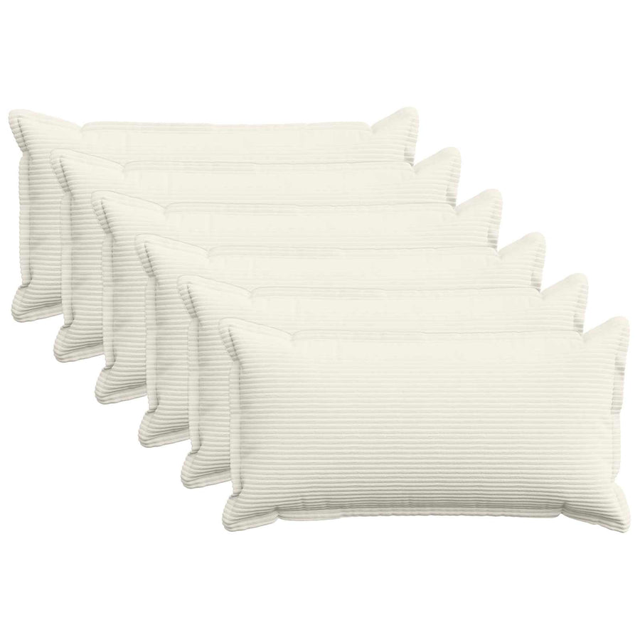 Kussensloop 6 st HOUTEN Crèmekleurig 40 x 80 cm corduroy