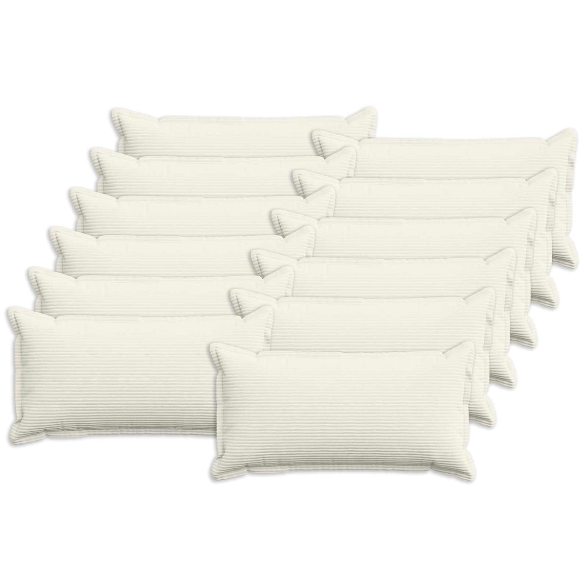 Kussensloop 12 st HOUTEN Crèmekleurig 40 x 80 cm corduroy
