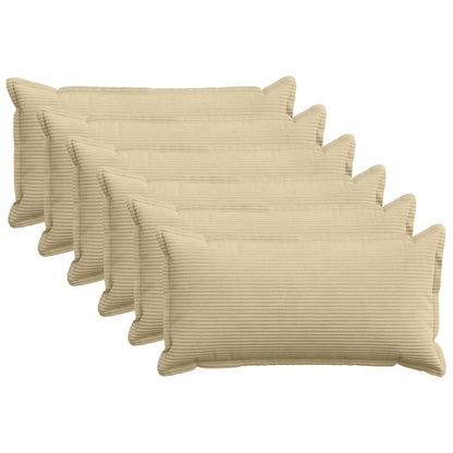 Kussensloop 6 st HOUTEN Lichtgroen Grijs 40 x 80 cm corduroy