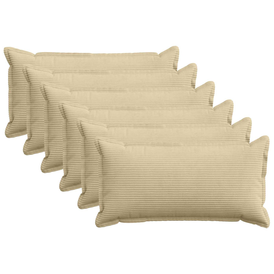 Kussensloop 6 st HOUTEN Lichtgroen Grijs 40 x 80 cm corduroy