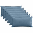 Kussensloop set van 6 blauw corduroy 40 x 80 cm