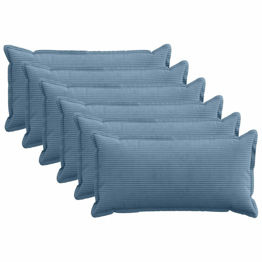 Kussensloop 6 st HOUTEN Blauw 40 x 80 cm corduroy