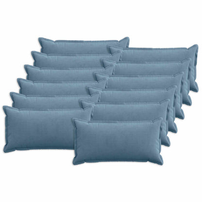 Kussensloop 12 st HOUTEN Blauw 40 x 80 cm corduroy