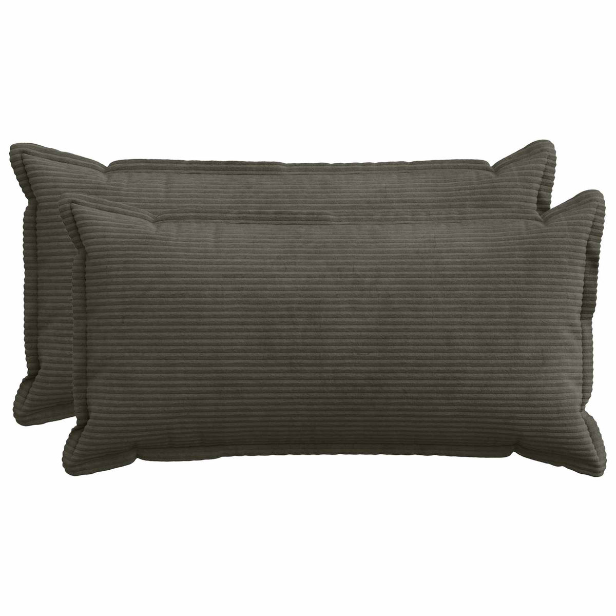 Kussensloop 2 st HOUTEN Antraciet 40 x 80 cm corduroy