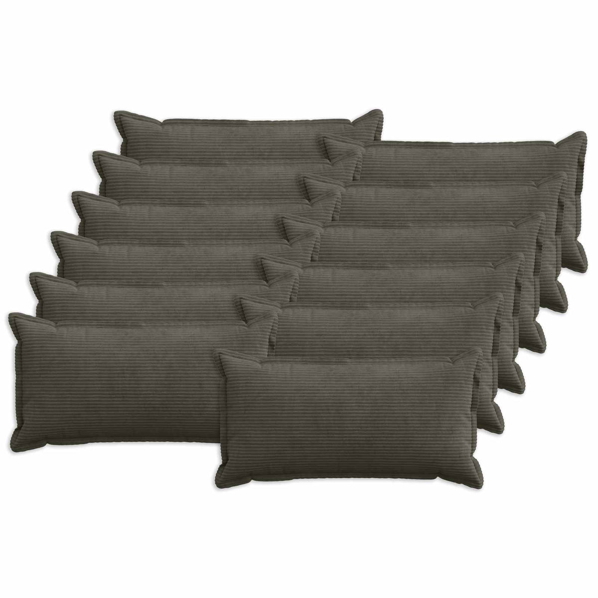 Kussensloop 12 st HOUTEN Antraciet 40 x 80 cm corduroy
