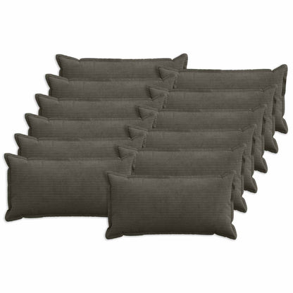Kussensloop 12 st HOUTEN Antraciet 40 x 80 cm corduroy