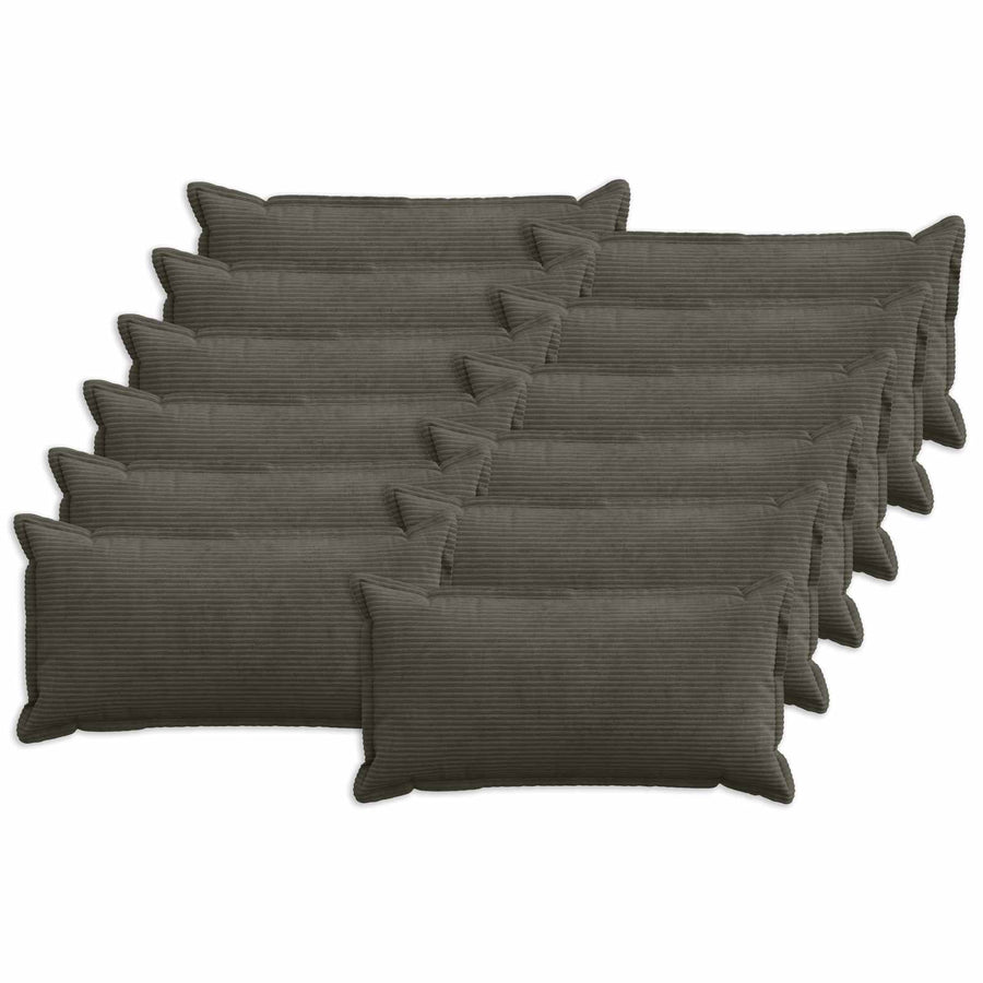 Kussensloop 12 st HOUTEN Antraciet 40 x 80 cm corduroy