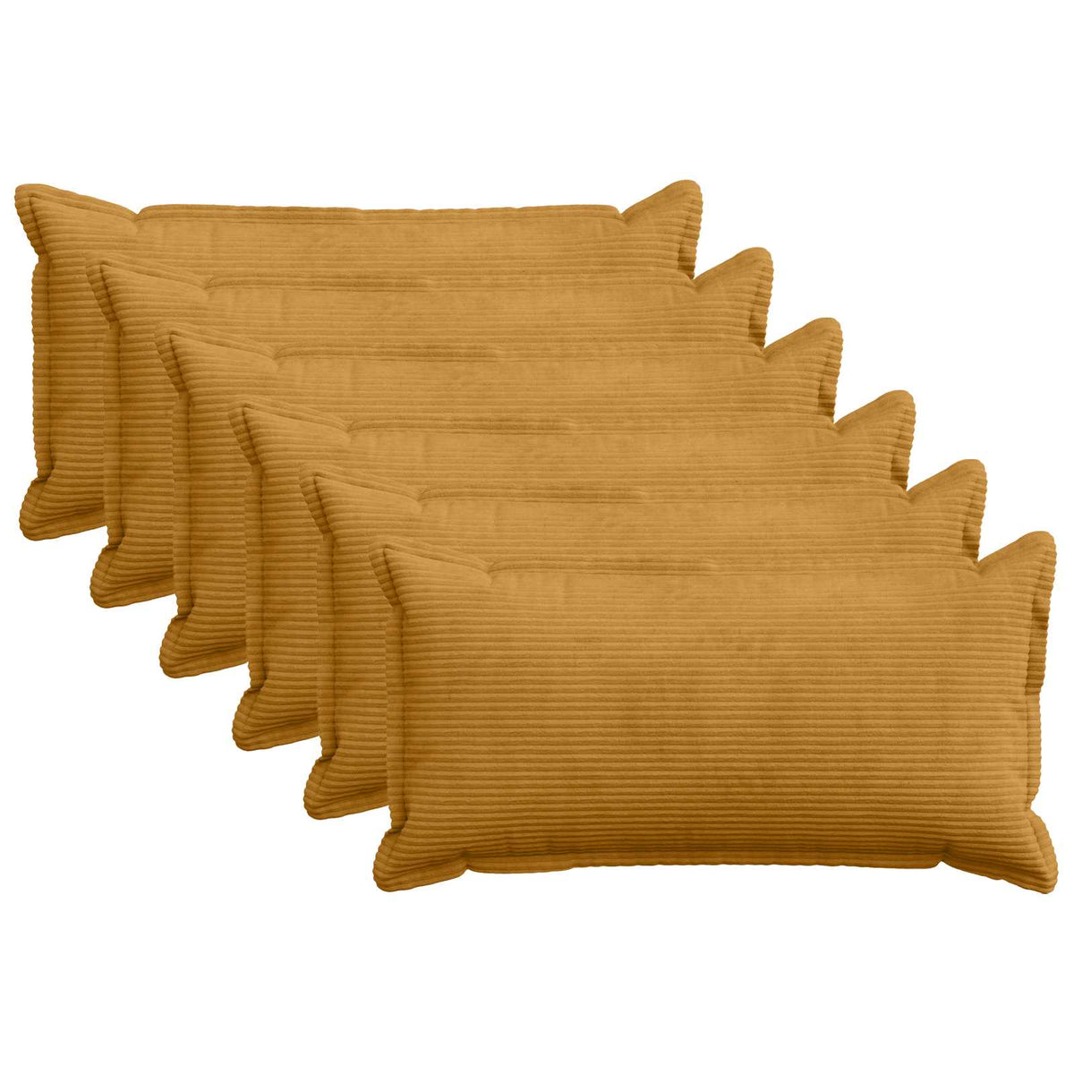 Kussensloop 6 st HOUTEN Geel 40 x 80 cm corduroy