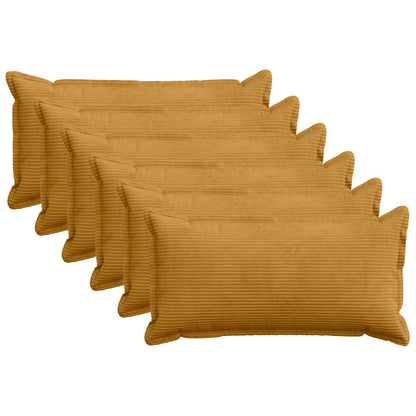 Kussensloop 6 st HOUTEN Geel 40 x 80 cm corduroy