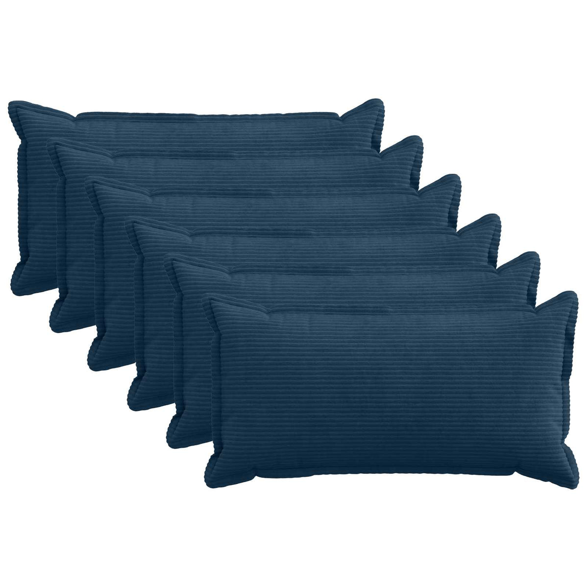 Kussensloop 6 st HOUTEN Marineblauw 40 x 80 cm corduroy