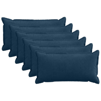 Kussensloop 6 st HOUTEN Marineblauw 40 x 80 cm corduroy