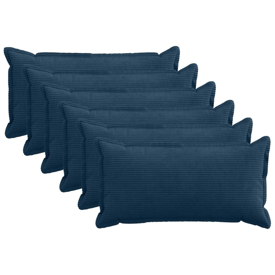 Kussensloop 6 st HOUTEN Marineblauw 40 x 80 cm corduroy
