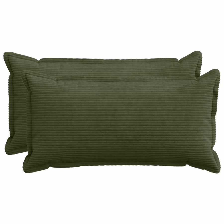 Kussensloop 2 st HOUTEN Groen 40 x 80 cm corduroy