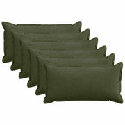 Kussensloop set 6 st groen 40 x 80 cm corduroy