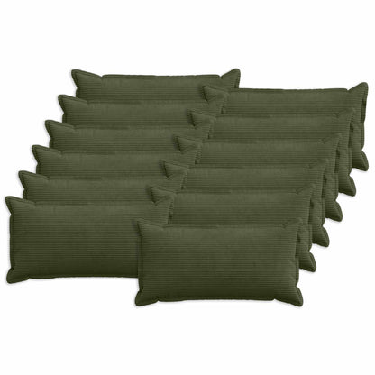 Kussensloop 12 st HOUTEN Groen 40 x 80 cm corduroy