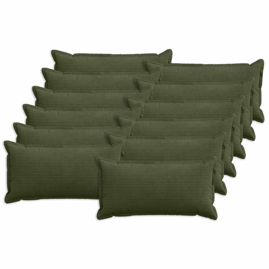 Kussensloop 12 st HOUTEN Groen 40 x 80 cm corduroy