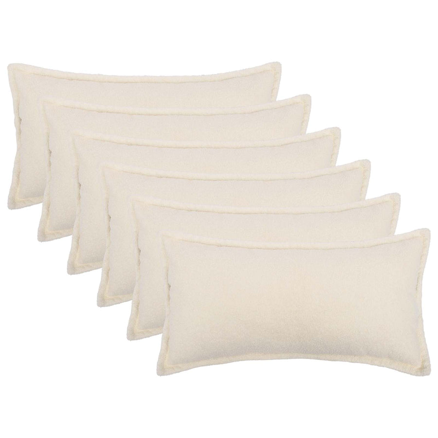 Kussensloop 6 pcs HOUTEN Crèmekleurig 40 x 80 cm Bouclé