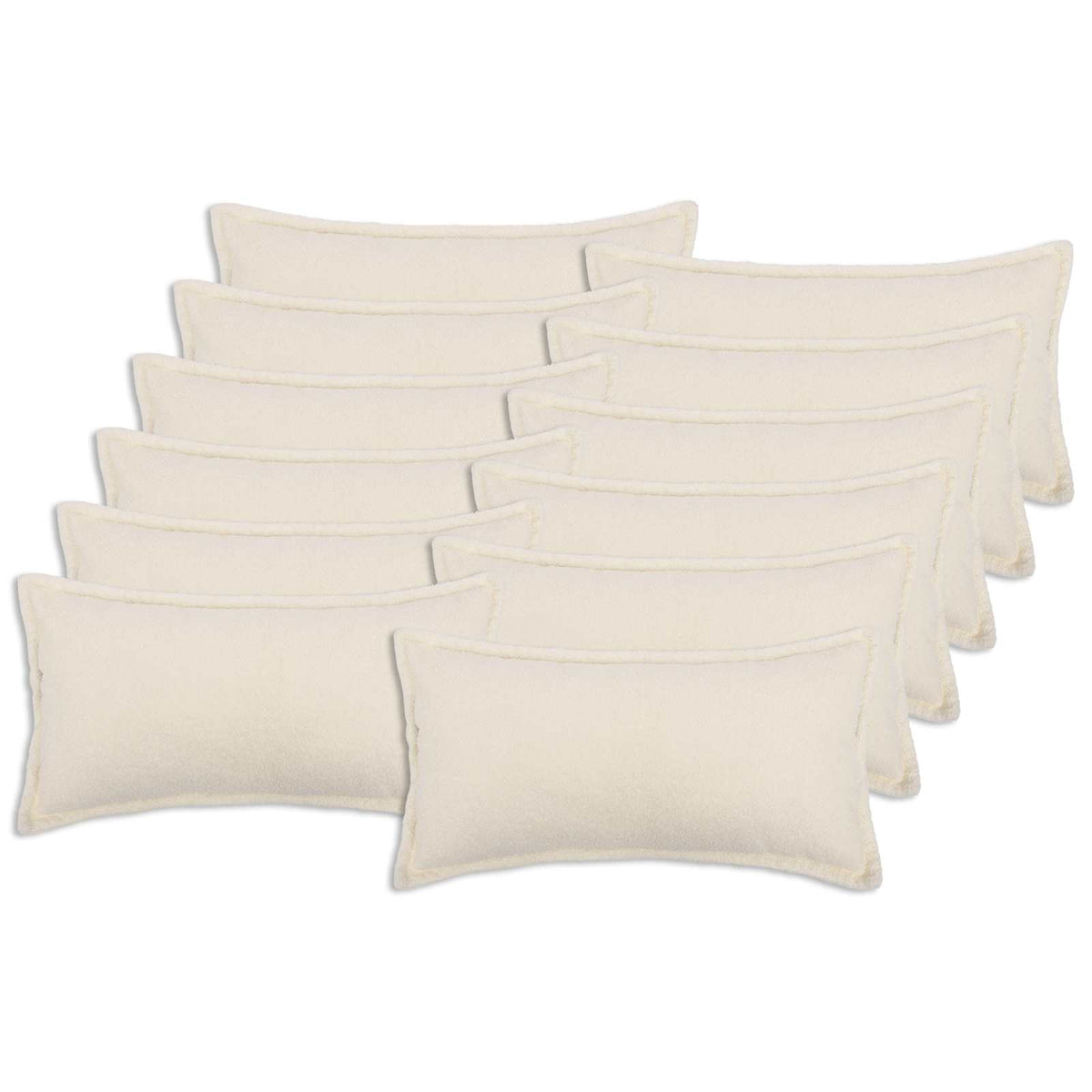 Kussensloop 12 pcs HOUTEN Crèmekleurig 40 x 80 cm Bouclé