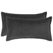 Kussensloop 40x80 cm donkergrijs bouclé (2 stuks)