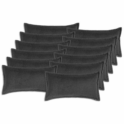 Kussensloop 12 st HOUTEN Donkergrijs 40 x 80 cm Bouclé
