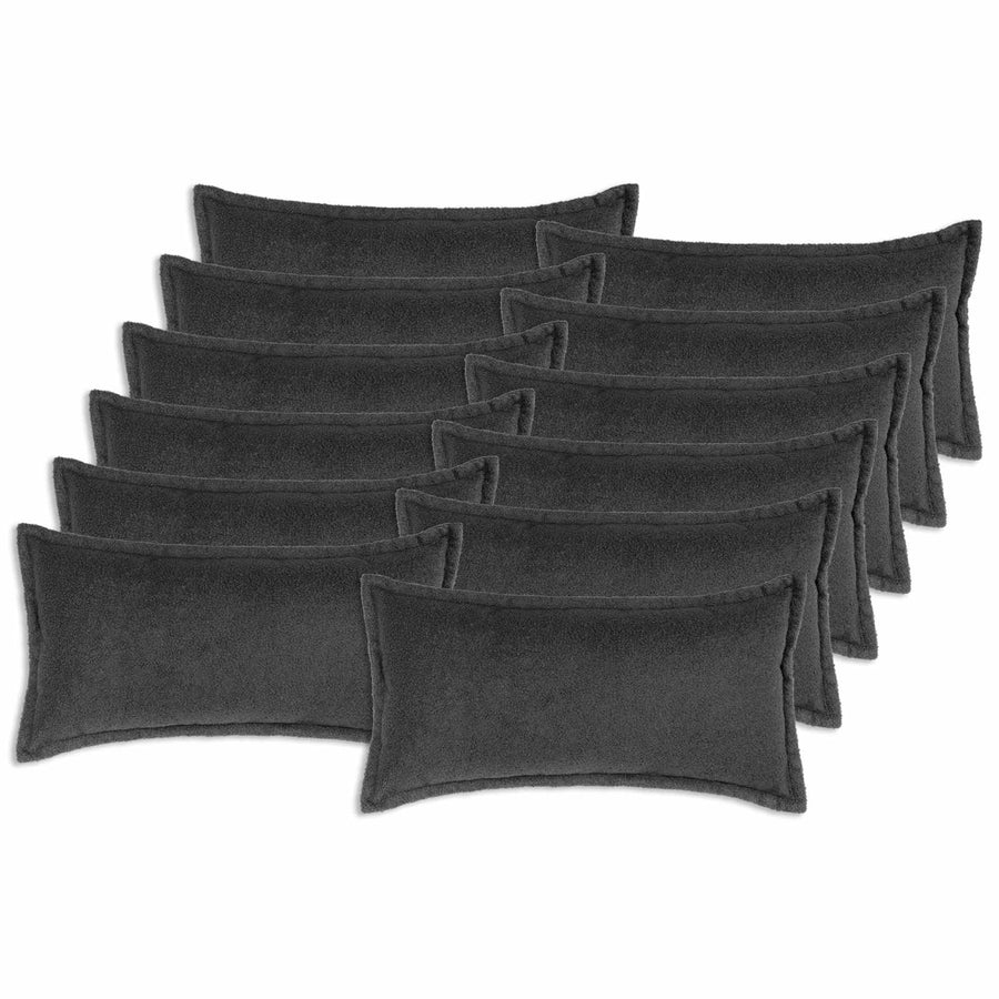 Kussensloop 12 st HOUTEN Donkergrijs 40 x 80 cm Bouclé