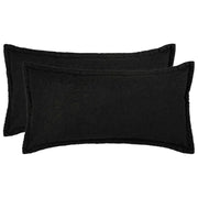 Kussensloop set van 2 zwart 40x80 cm bouclé