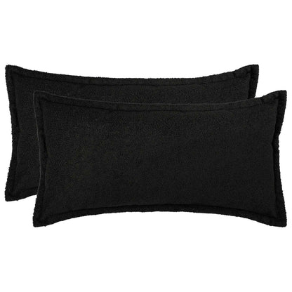 Kussensloop 2 pcs HOUTEN Zwart 40 x 80 cm Bouclé