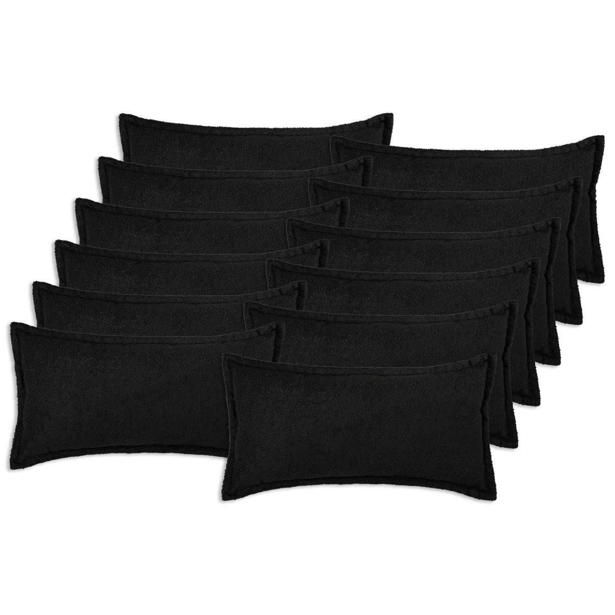 Kussensloop 12 pcs HOUTEN Zwart 40 x 80 cm Bouclé