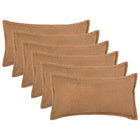 Kussensloop beige bouclé 40x80 cm set van 6