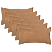 Kussensloop beige bouclé 40x80 cm set van 6