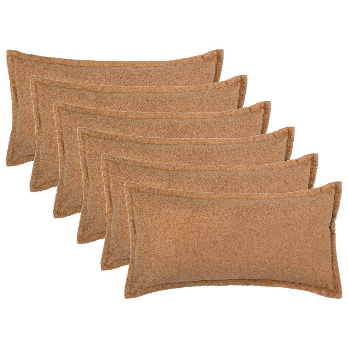 Kussensloop 6 pcs HOUTEN Beige 40 x 80 cm Bouclé