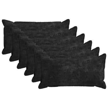 Kussensloop 6 st HOUTEN Antraciet 40 x 80 cm Chenille Stof