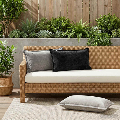 Kussensloop 6 st HOUTEN Donkergrijs 40 x 80 cm Chenille Stof