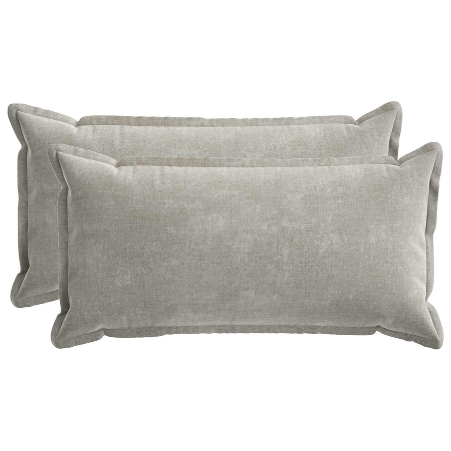 Kussensloop 2 st HOUTEN Lichtgrijs 40 x 80 cm Chenille Stof