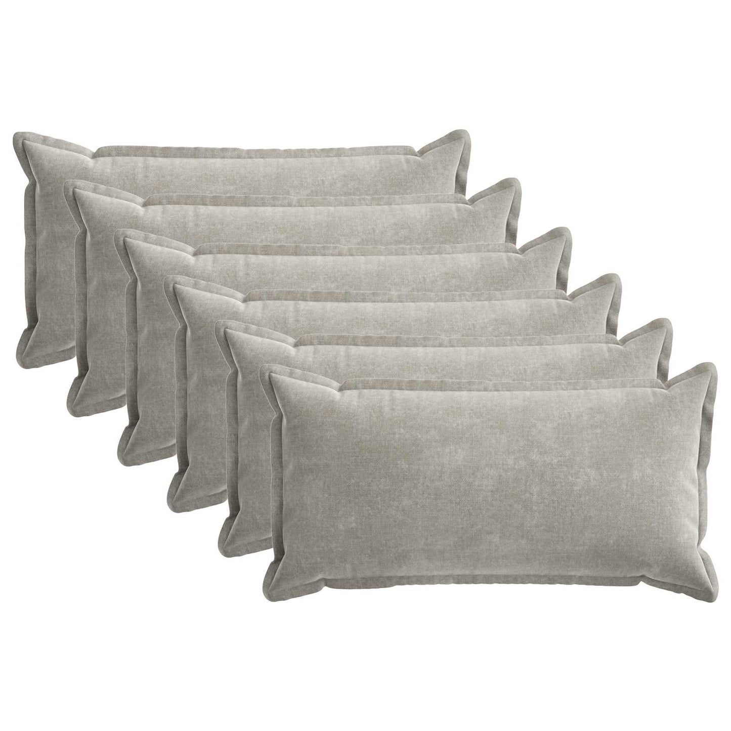 Kussensloop 6 st HOUTEN Lichtgrijs 40 x 80 cm Chenille Stof