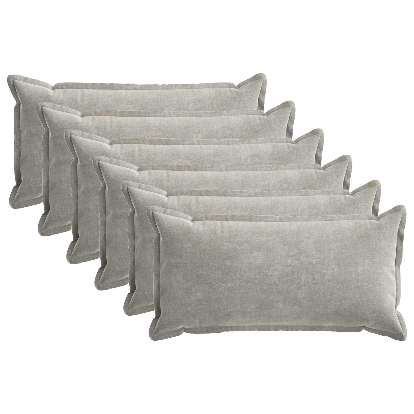 Kussensloop 6 st HOUTEN Lichtgrijs 40 x 80 cm Chenille Stof